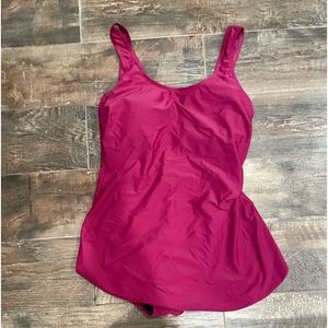 Shoreline one piece swimsuit with flattering skirt